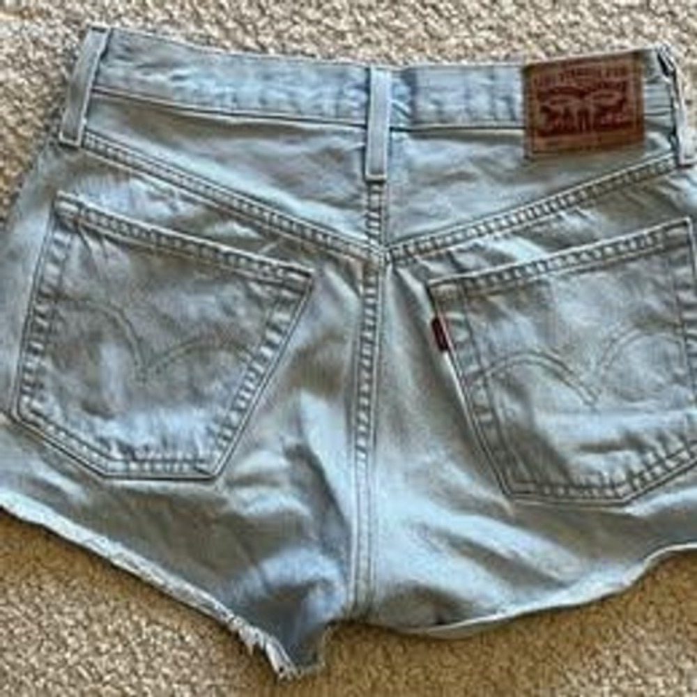 New Levi's 501 Light Blue 100% Cotton Denim Jean Shorts Women 26